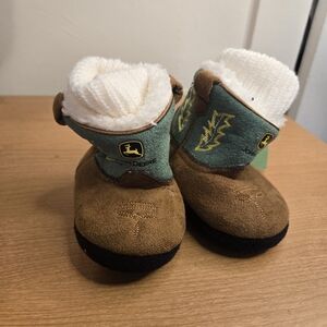 John Deere Kids Brown and Green Booties